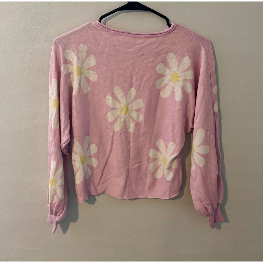 Ekouaer Women's Pink Floral Pullover Sweatshirt – Size S, Cozy Lounge Wear